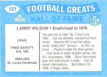 1988 Swell Greats #127 Larry Wilson Back