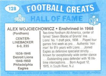 1988 Swell Greats #128 Alex Wojciechowicz Back