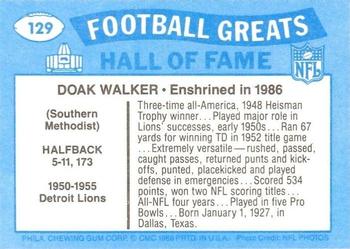 1988 Swell Greats #129 Doak Walker Back