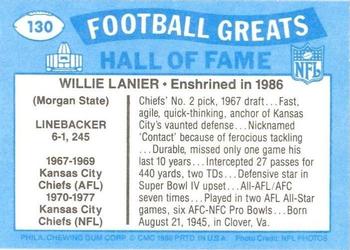 1988 Swell Greats #130 Willie Lanier Back