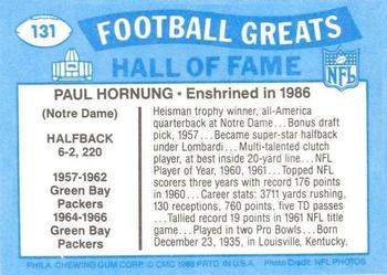 1988 Swell Greats #131 Paul Hornung Back