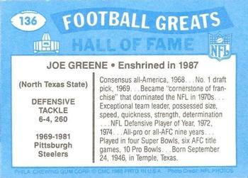 1988 Swell Greats #136 Joe Greene Back