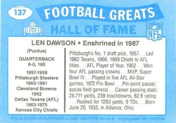 1988 Swell Greats #137 Len Dawson Back