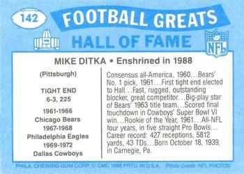 1988 Swell Greats #142 Mike Ditka Back