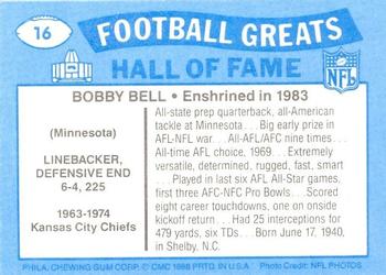 1988 Swell Greats #16 Bobby Bell Back