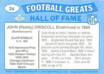 1988 Swell Greats #26 John Driscoll Back