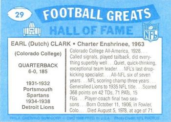 1988 Swell Greats #29 Earl Clark Back