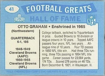 1988 Swell Greats #41 Otto Graham Back