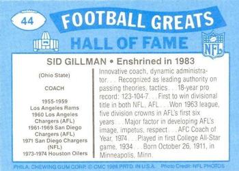 1988 Swell Greats #44 Sid Gillman Back