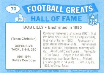 1988 Swell Greats #70 Bob Lilly Back