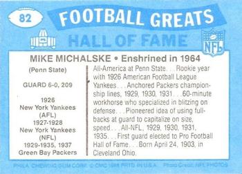 1988 Swell Greats #82 Mike Michalske Back