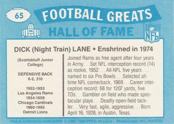 1988 Swell Greats #65 Dick Lane Back