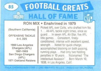 1988 Swell Greats #85 Ron Mix Back