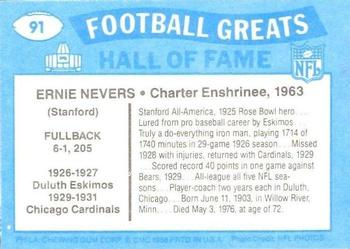 1988 Swell Greats #91 Ernie Nevers Back