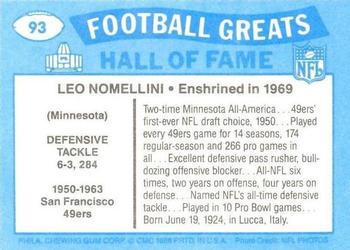 1988 Swell Greats #93 Leo Nomellini Back