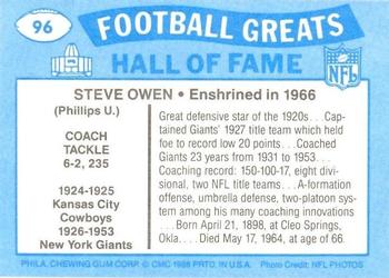 1988 Swell Greats #96 Steve Owen Back