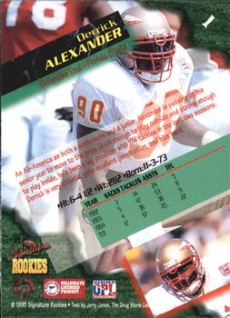 1995 Signature Rookies  - Autographs #1 Derrick Alexander Back