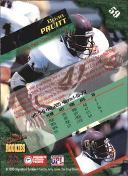 1995 Signature Rookies  - Autographs #59 Brian Pruitt Back