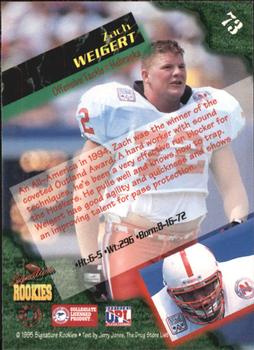 1995 Signature Rookies  - Autographs #73 Zach Wiegert Back