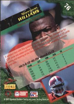 1995 Signature Rookies  - Autographs International #76 Sherman Williams Back