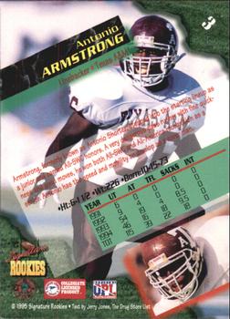 1995 Signature Rookies  - International #3 Antonio Armstrong Back