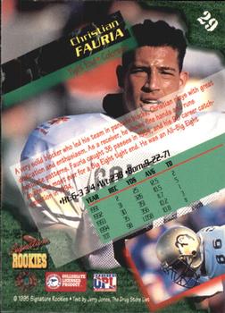 1995 Signature Rookies  - International #29 Christian Fauria Back