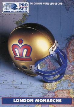 1991 Pro Set - WL Helmet Collectibles (WLAF Helmets) #4 London Monarchs Front