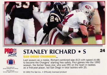 1992 Pro Set Power #24 Stanley Richard Back