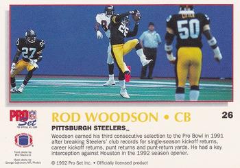 1992 Pro Set Power #26 Rod Woodson Back