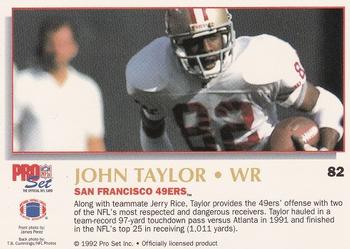 1992 Pro Set Power #82 John Taylor Back