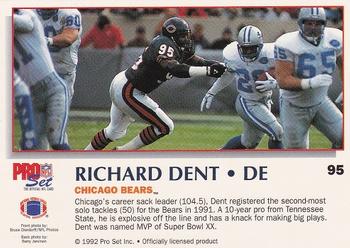 1992 Pro Set Power #95 Richard Dent Back