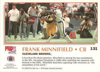1992 Pro Set Power #131 Frank Minnifield Back