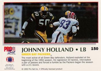 1992 Pro Set Power #150 Johnny Holland Back