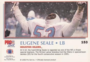 1992 Pro Set Power #153 Eugene Seale Back