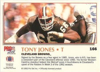1992 Pro Set Power #166 Tony Jones Back