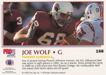 1992 Pro Set Power #168 Joe Wolf Back