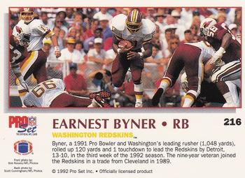 1992 Pro Set Power #216 Earnest Byner Back