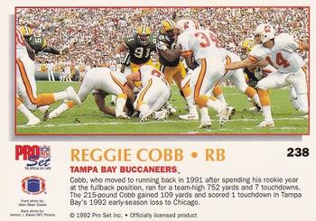 1992 Pro Set Power #238 Reggie Cobb Back