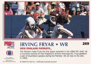 1992 Pro Set Power #269 Irving Fryar Back