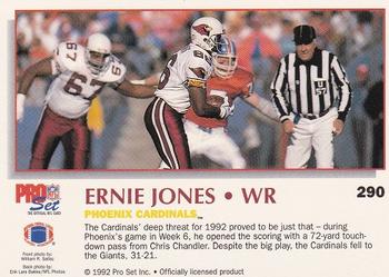 1992 Pro Set Power #290 Ernie Jones Back