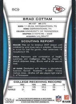 2008 Bowman Chrome #BC9 Brad Cottam Back