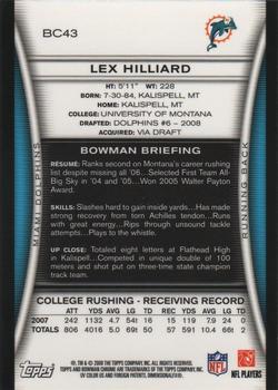 2008 Bowman Chrome #BC43 Lex Hilliard Back