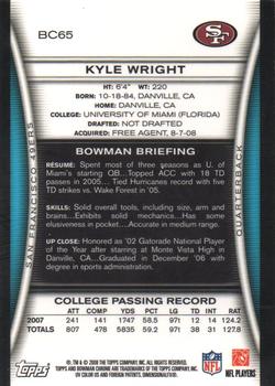 2008 Bowman Chrome #BC65 Kyle Wright Back