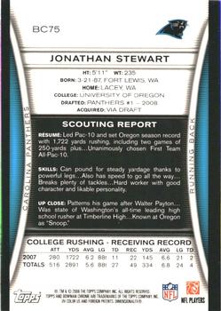 2008 Bowman Chrome #BC75 Jonathan Stewart Back