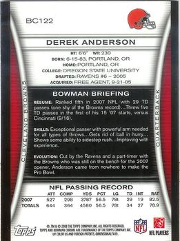 2008 Bowman Chrome #BC122 Derek Anderson Back