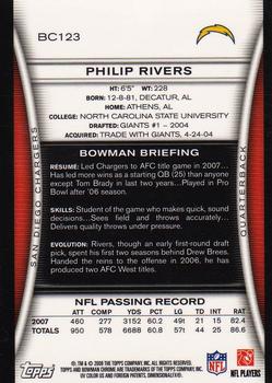2008 Bowman Chrome #BC123 Philip Rivers Back