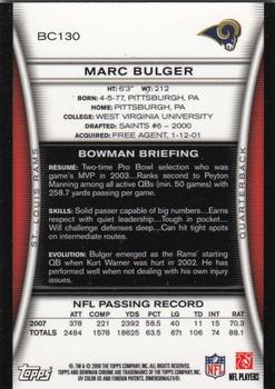 2008 Bowman Chrome #BC130 Marc Bulger Back