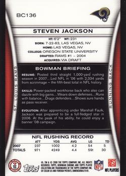2008 Bowman Chrome #BC136 Steven Jackson Back