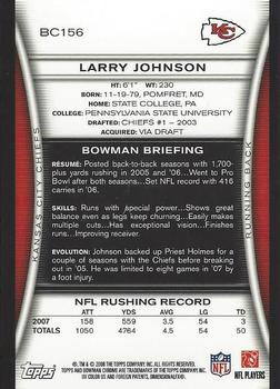 2008 Bowman Chrome #BC156 Larry Johnson Back