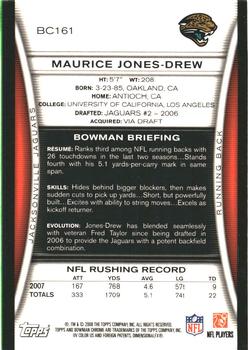 2008 Bowman Chrome #BC161 Maurice Jones-Drew Back